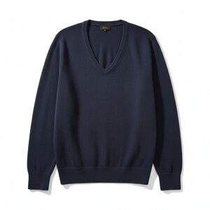 Quince 100% Mongolian Cashmere V-Neck Sweater Navy Blue Plus Size 3X